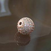 Rose Gold Plated Copper Crystal Disco Ball Charm - Huangs Jadeite and Jewelry Pte Ltd