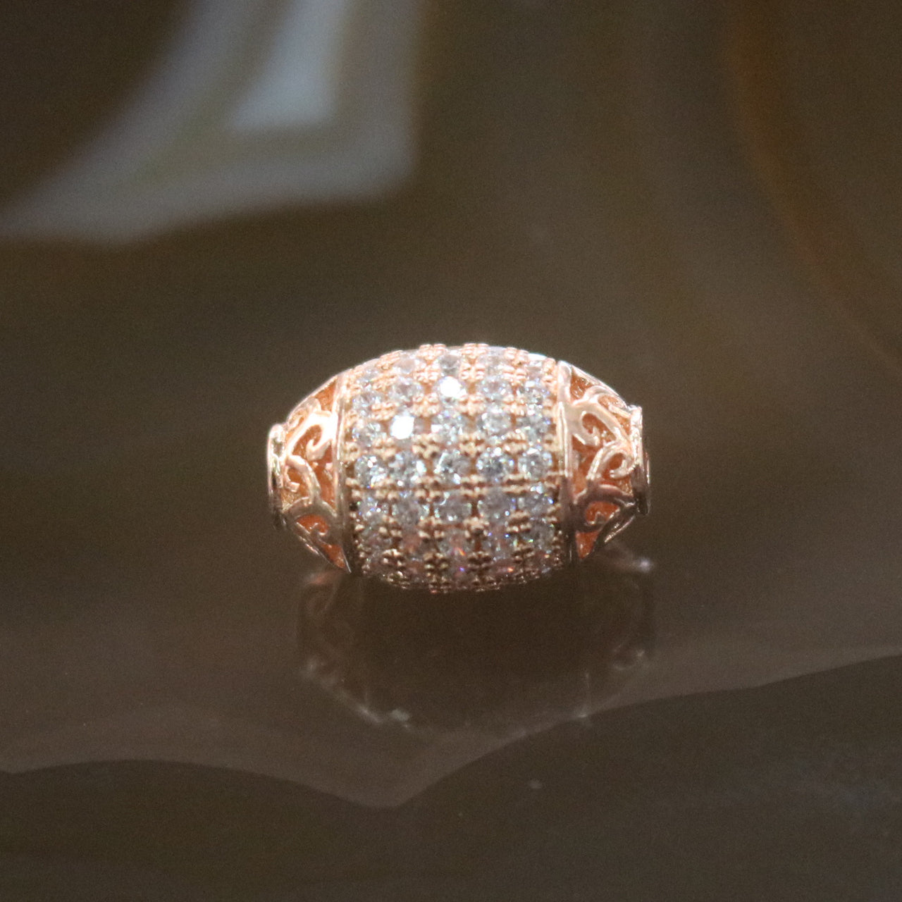 Rose Gold Plated Copper Crystal Grenade Charm - Huangs Jadeite and Jewelry Pte Ltd