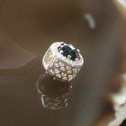 Sliver Plated Copper Zirconia Onyx Charm - Huangs Jadeite and Jewelry Pte Ltd