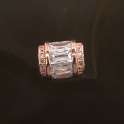 Rose Gold Plated Copper White Crystal Charm - Huangs Jadeite and Jewelry Pte Ltd