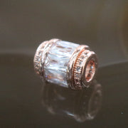 Rose Gold Plated Copper White Crystal Charm - Huangs Jadeite and Jewelry Pte Ltd