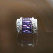 Sliver Plated Copper Purple Crystal Charm - Huangs Jadeite and Jewelry Pte Ltd