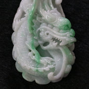 Type A Burmese Jade Jadeite Moss in Snow Dragon Pendant with NGI Cert - 107.59g L50.6 W85.8 D18.2mm - Huangs Jadeite and Jewelry Pte Ltd