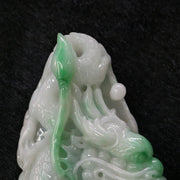 Type A Burmese Jade Jadeite Moss in Snow Dragon Pendant with NGI Cert - 107.59g L50.6 W85.8 D18.2mm - Huangs Jadeite and Jewelry Pte Ltd