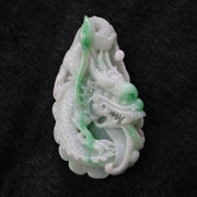 Type A Burmese Jade Jadeite Moss in Snow Dragon Pendant with NGI Cert - 107.59g L50.6 W85.8 D18.2mm - Huangs Jadeite and Jewelry Pte Ltd