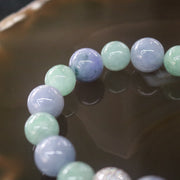 Type A Burmese Jade Jadeite Lavender and Green Beads Bracelet - 53.81g 16 beads - Huangs Jadeite and Jewelry Pte Ltd