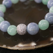 Type A Burmese Jade Jadeite Lavender and Green Beads Bracelet - 53.81g 16 beads - Huangs Jadeite and Jewelry Pte Ltd