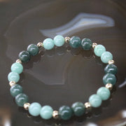 Type A Burmese Jade Jadeite Beads Bracelet -16.14g 7.4mm/bead 20 beads - Huangs Jadeite and Jewelry Pte Ltd