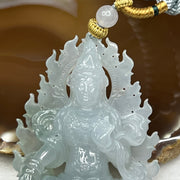 Rare Great Grand Master Icy Blue Green Jadeite Guan Yin 59.41g 65.1 by 45.6 by 15.5 mm - Huangs Jadeite and Jewelry Pte Ltd