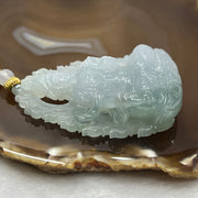 Rare Great Grand Master Icy Blue Green Jadeite Guan Yin 59.41g 65.1 by 45.6 by 15.5 mm - Huangs Jadeite and Jewelry Pte Ltd