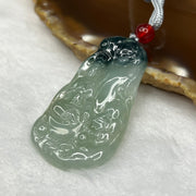 Type A Semi Icy Green Piao Hua Guan Yin Pendant 11.91g 44.3 by 25.0 by 4.1 mm - Huangs Jadeite and Jewelry Pte Ltd