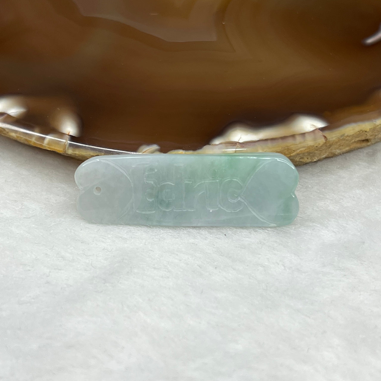 Type A Green Jade Jadeite Edric Pendant 5.73g 41.9 by 13.7 by 4.7mm - Huangs Jadeite and Jewelry Pte Ltd