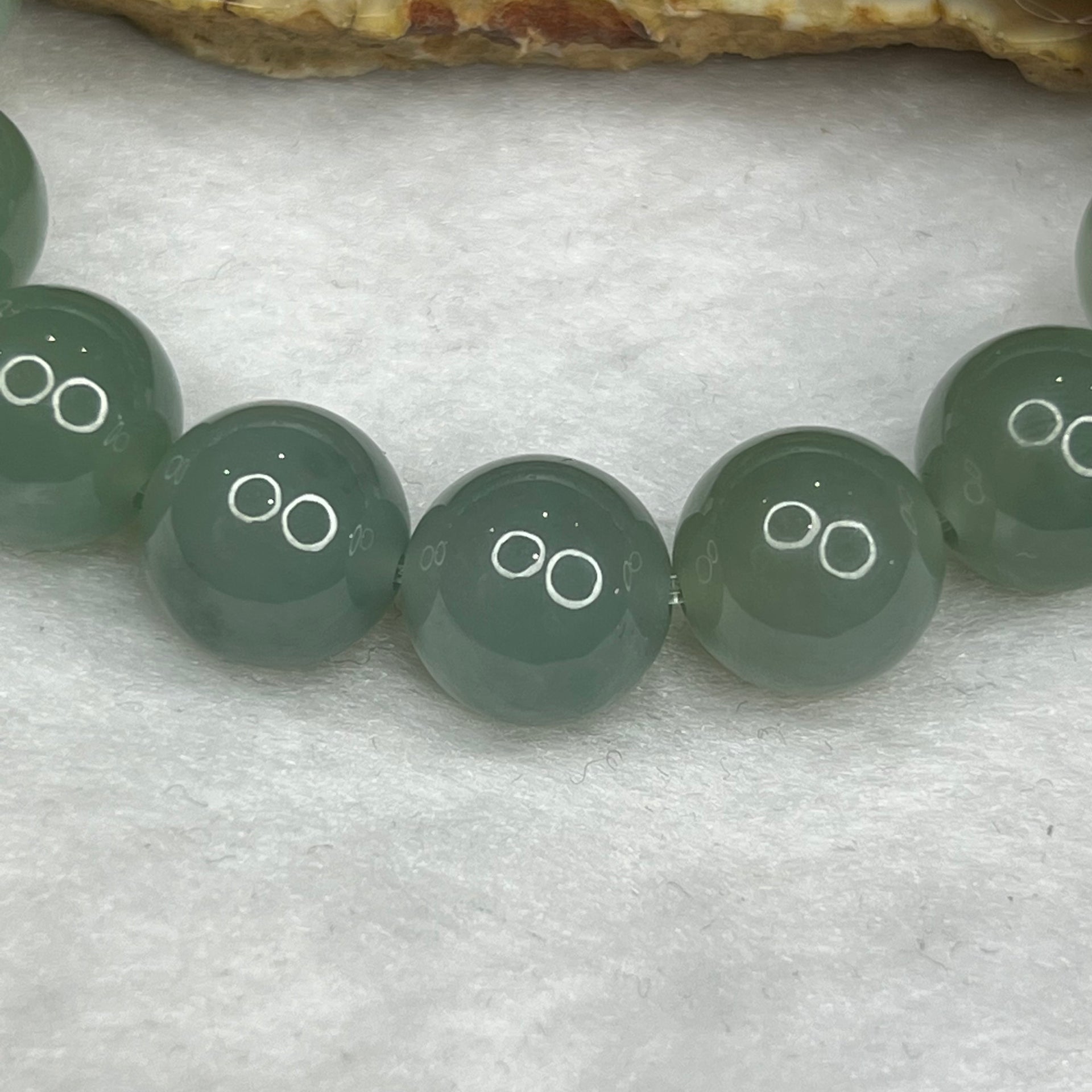 RARE Type A Semi Icy Sky blue and Green Bracelet 59.76g 13.0mm/bead 16 Beads - Huangs Jadeite and Jewelry Pte Ltd