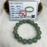 RARE Type A Semi Icy Sky blue and Green Bracelet 59.76g 13.0mm/bead 16 Beads - Huangs Jadeite and Jewelry Pte Ltd