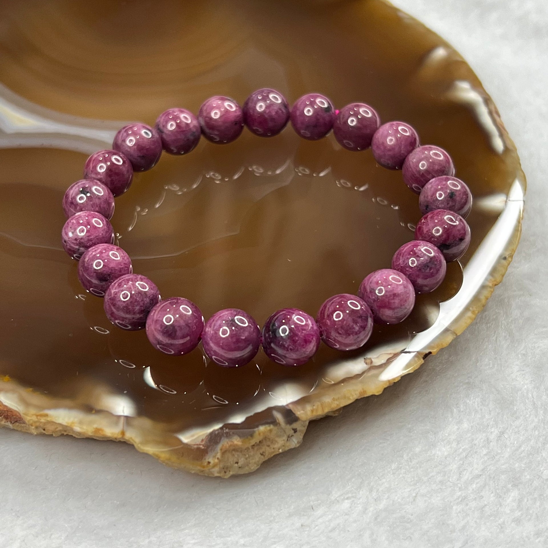 Ruby 红宝石 bracelet 32.55g 9.3mm/bead 21 beads - Huangs Jadeite and Jewelry Pte Ltd