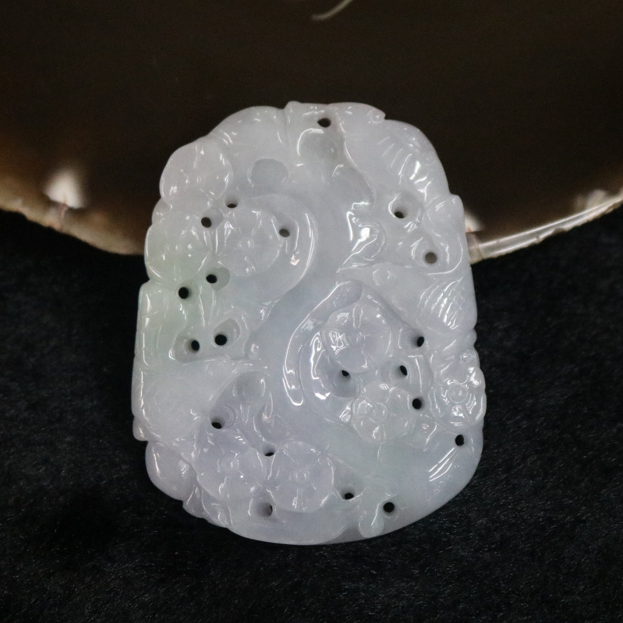 Type A Burmese Jade Jadeite Lavender and Green Birds - 30.67g L43.1 W54.6 D6.6mm - Huangs Jadeite and Jewelry Pte Ltd