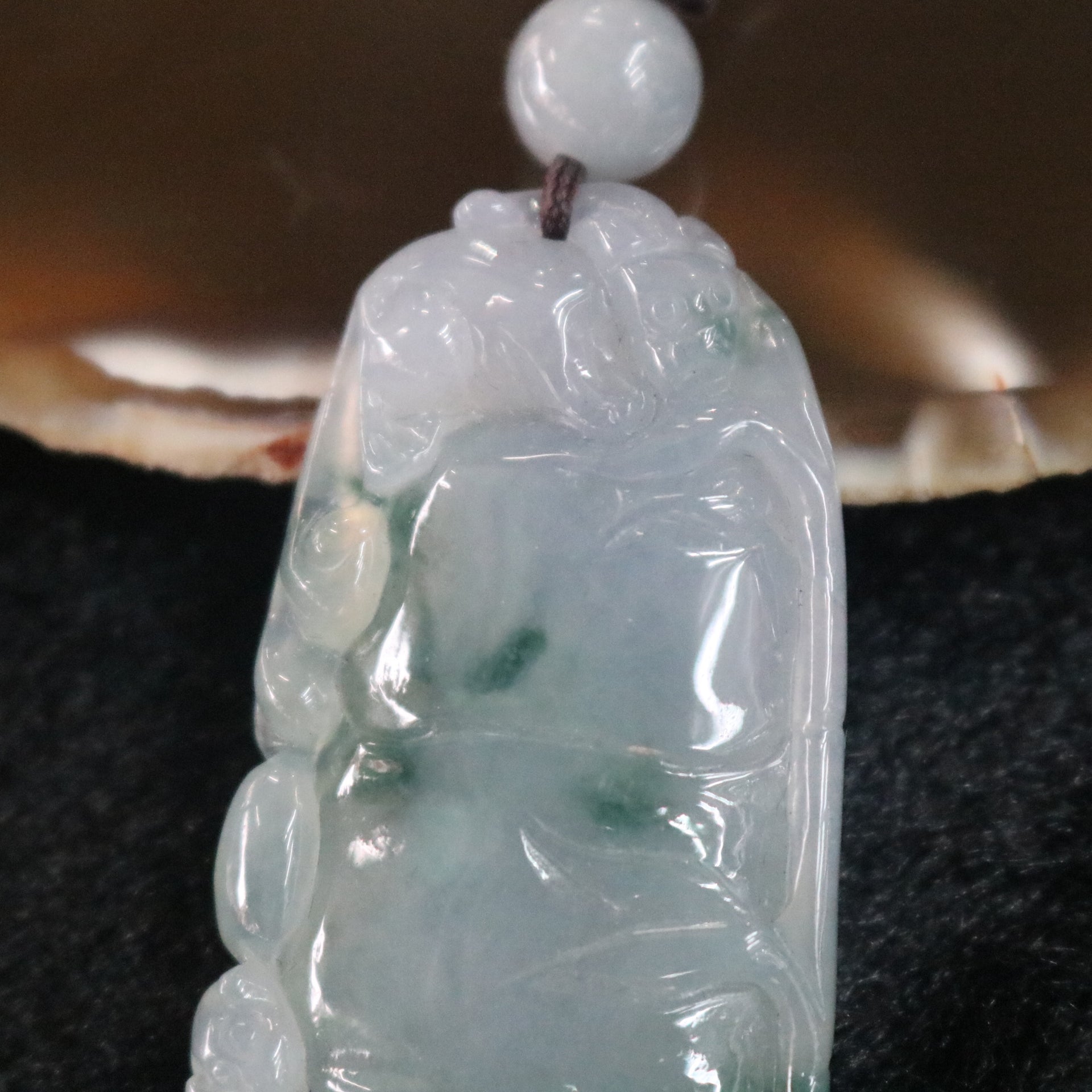 Icy Type A Burmese Jade Jadeite Piao Hua Bamboo and Pixiu - 16.35g L24.9 W52.2 D5.9mm - Huangs Jadeite and Jewelry Pte Ltd