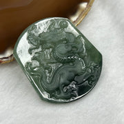 Type A Green Dragon Jade Jadeite Pendant 32.9g 55.5 by 47.9 by 7.0mm - Huangs Jadeite and Jewelry Pte Ltd