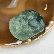 Type A Green Dragon Jade Jadeite Pendant 32.9g 55.5 by 47.9 by 7.0mm - Huangs Jadeite and Jewelry Pte Ltd