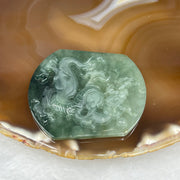 Type A Green Dragon Jade Jadeite Pendant 32.9g 55.5 by 47.9 by 7.0mm - Huangs Jadeite and Jewelry Pte Ltd