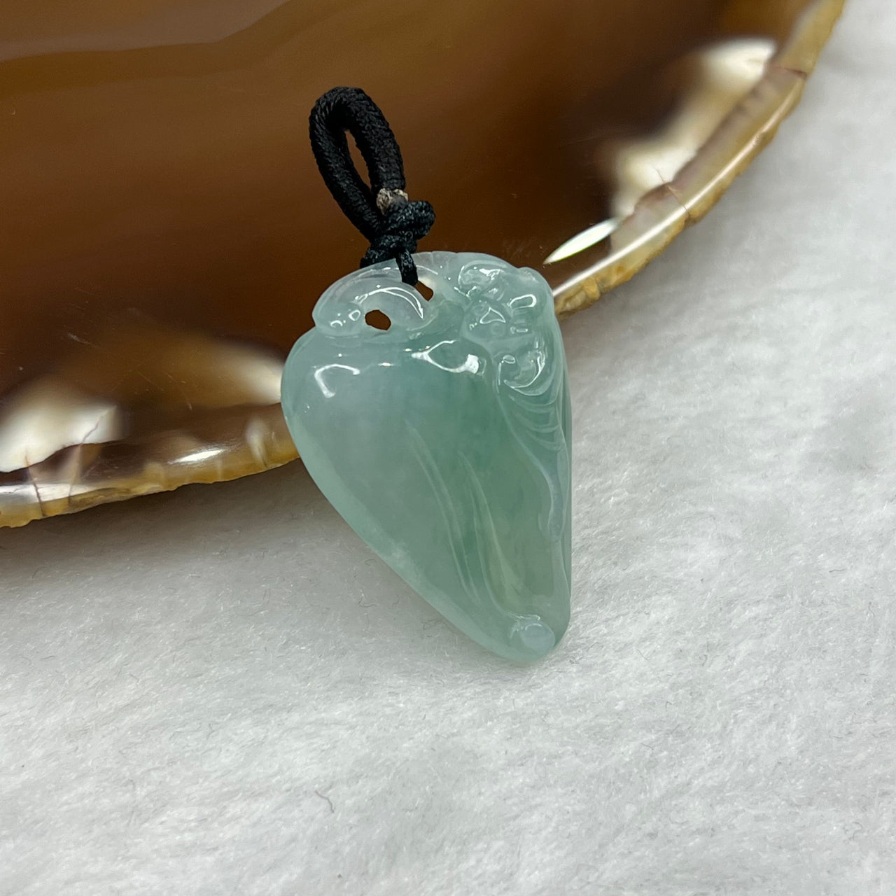 Type A Sky Blue Bat Jade Jadeite Pendant 6.7g 28.2 by 20.1 by 8.3 mm - Huangs Jadeite and Jewelry Pte Ltd