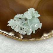 Type A Semi Icy Green Jade Jadeite Flower Pendant 23.4g 47.9 by 43.8 by 13.5 mm - Huangs Jadeite and Jewelry Pte Ltd