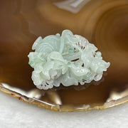 Type A Semi Icy Green Jade Jadeite Flower Pendant 23.4g 47.9 by 43.8 by 13.5 mm - Huangs Jadeite and Jewelry Pte Ltd