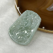 Type A Semi Icy Green Jade Jadeite Phoenix Pendant 35.42g 57.5 by 42.3 by 6.6 mm - Huangs Jadeite and Jewelry Pte Ltd