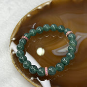 Type A Blueish Green Jade Jadeite Beads Bracelet 26.07g 8.9mm/bead 21 Beads - Huangs Jadeite and Jewelry Pte Ltd