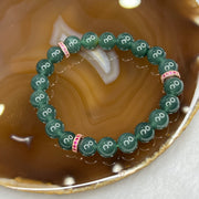 Type A Blueish Green Jade Jadeite Beads Bracelet 26.07g 8.9mm/bead 21 Beads - Huangs Jadeite and Jewelry Pte Ltd