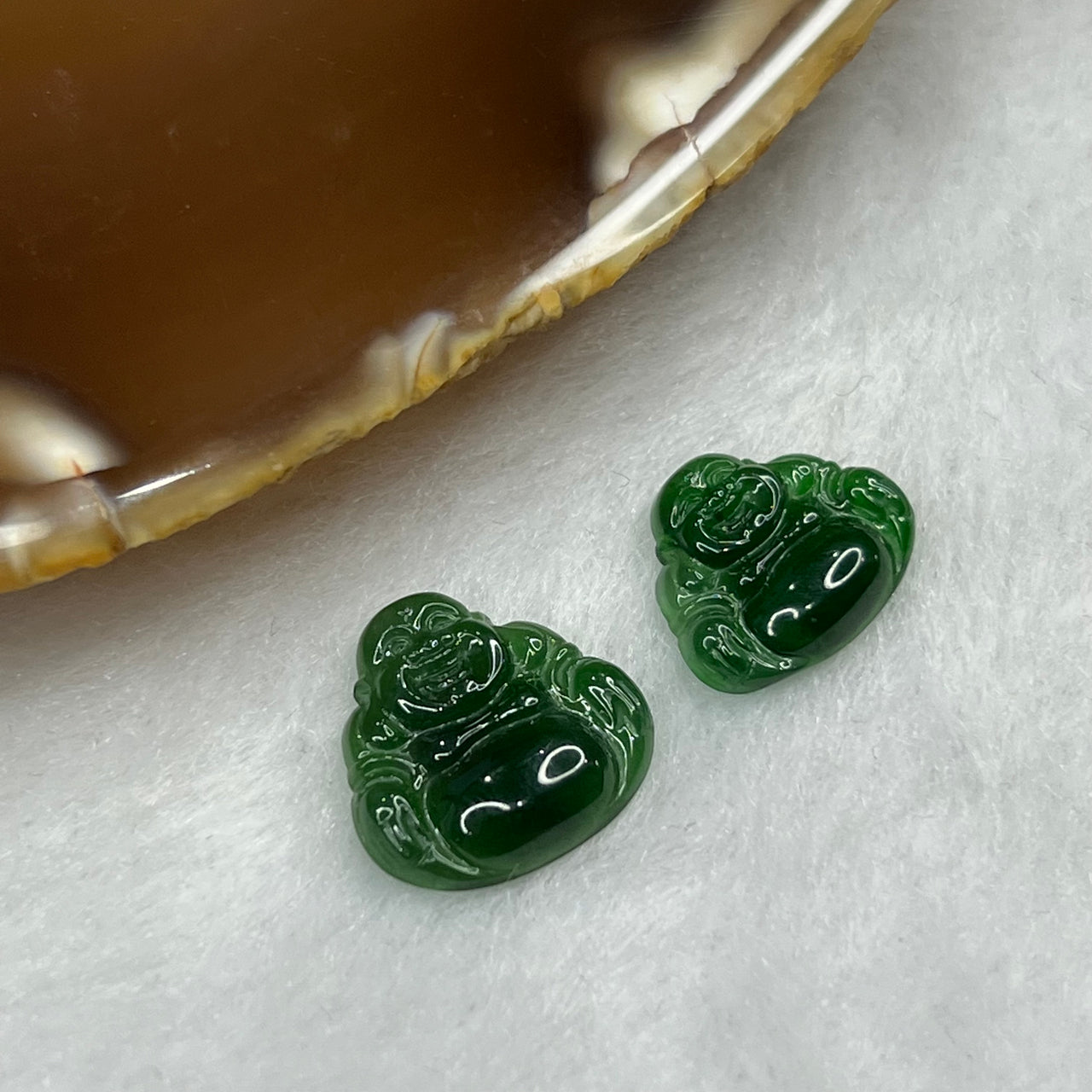 Type A Green Jade Jadeite Milo Buddha Pendant -1.61g 14.7 by 14.7 by 2.8 mm - Huangs Jadeite and Jewelry Pte Ltd