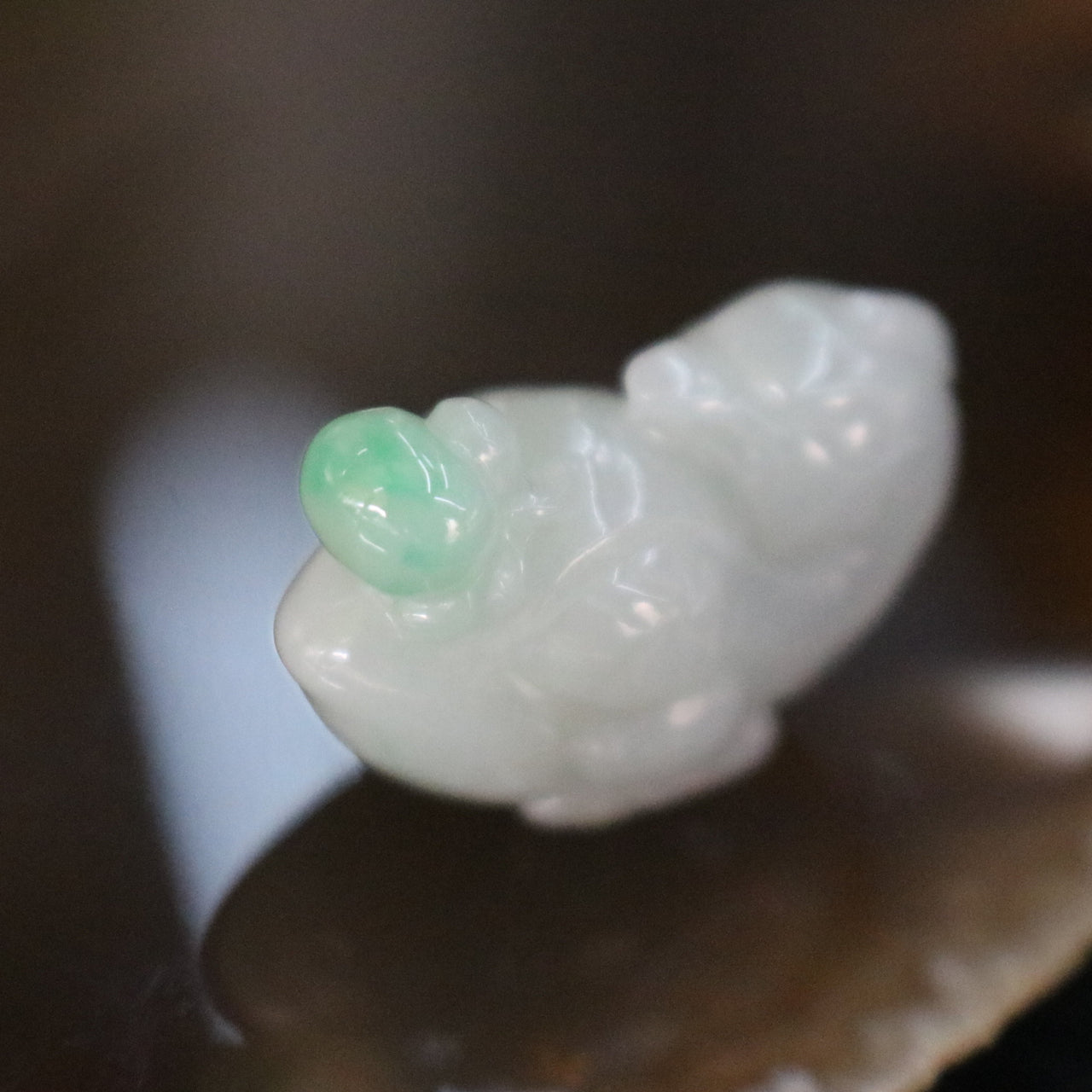 Type A Burmese Jade Jadeite Rooster with Spider - 5.97g L11.5 W23.5 D14.3mm - Huangs Jadeite and Jewelry Pte Ltd