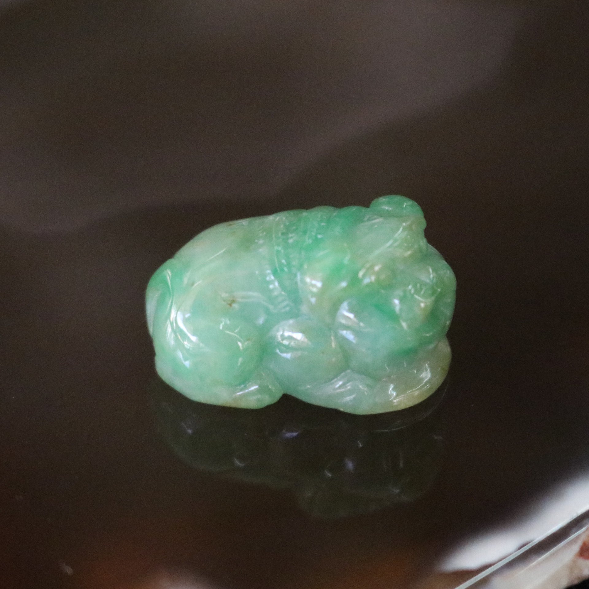 Type A Burmese Jade Jadeite Dog - 5.40g L20.0 W11.4 D11.9mm - Huangs Jadeite and Jewelry Pte Ltd