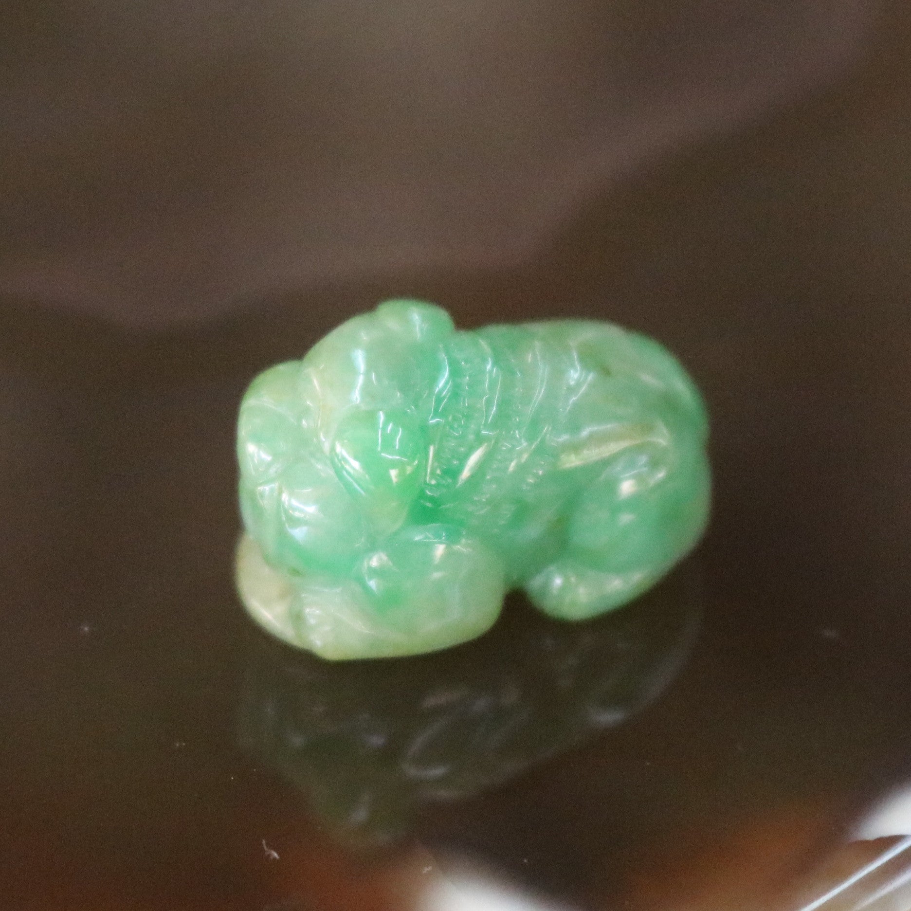 Type A Burmese Jade Jadeite Dog - 5.40g L20.0 W11.4 D11.9mm - Huangs Jadeite and Jewelry Pte Ltd