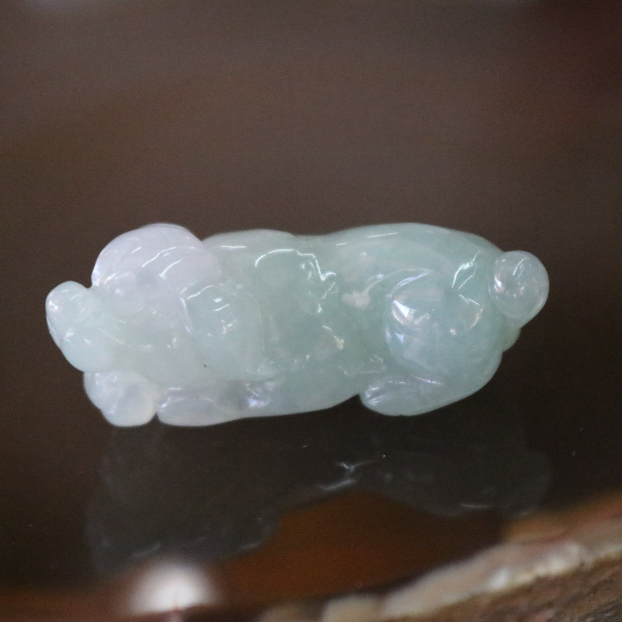 Type A Burmese Jade Jadeite Dog - 6.52g L29.6 W11.1 D12.3mm - Huangs Jadeite and Jewelry Pte Ltd