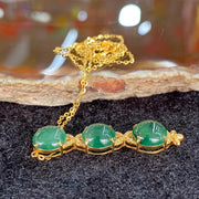 Type A Burmese Icy Jade Jadeite 18k Yellow Gold Pendant - 3.29g 36.7 by 8.2 by 5.8mm - Huangs Jadeite and Jewelry Pte Ltd