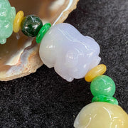 Type A Burmese Jade Jadeite Pig Piglets Bracelet - 54.46g each about 18.1 by 13.9mm - Huangs Jadeite and Jewelry Pte Ltd