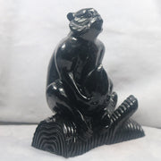 Black Jade Jadeite Monkey & Peach Display Piece - Longevity & Abundance - Huangs Jadeite and Jewelry Pte Ltd