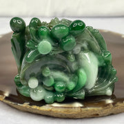 Type A Spicy Green Jade Jadeite Dragons Display - 230g 67.9 by 47.6 by 49.8mm - Huangs Jadeite and Jewelry Pte Ltd