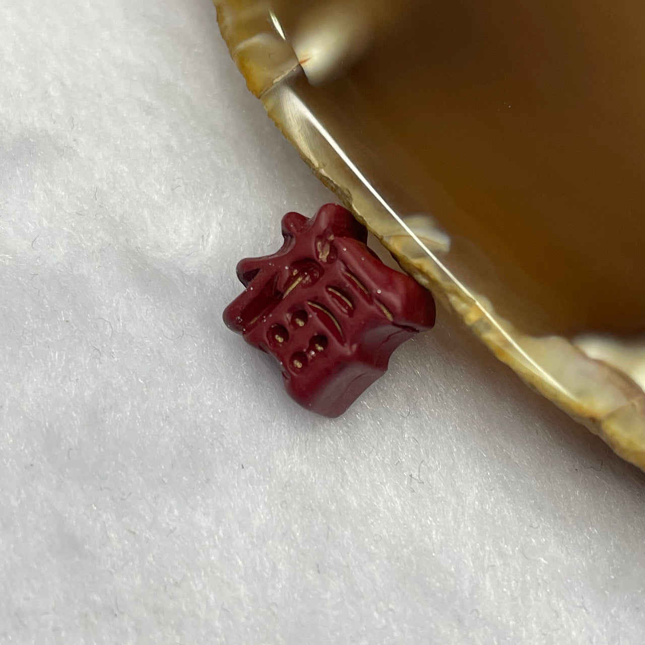 Natural Wood Fu Symbol Charm - Huangs Jadeite and Jewelry Pte Ltd