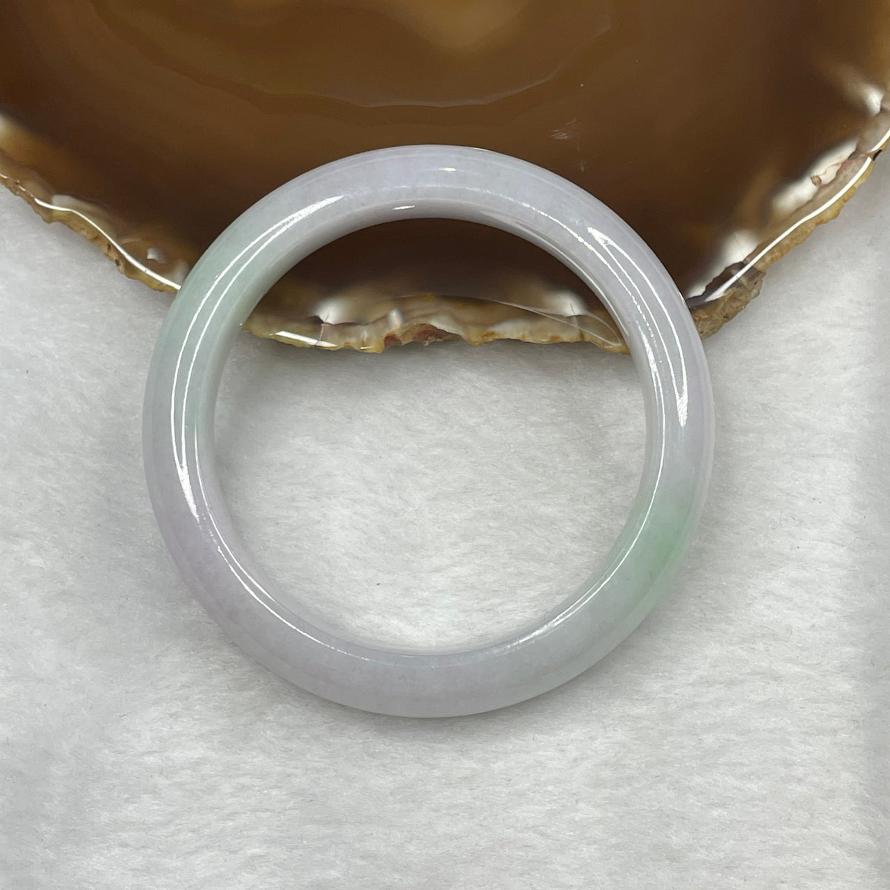 Type A Faint Green and Lavender Jadeite Bangle 70.75g inner diameter 58.4mm 13.8 by 9mm - Huangs Jadeite and Jewelry Pte Ltd