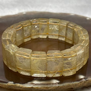 Natural Golden Rutilated Quartz Bracelet 手牌 - 66.18g 18.4 by 7.6mm/piece 20 pieces - Huangs Jadeite and Jewelry Pte Ltd