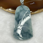 Type A Denim Blue Jade Jadeite Shan Shui Pendant - 36.03g 61.2 by 33.2 by 9.9mm - Huangs Jadeite and Jewelry Pte Ltd