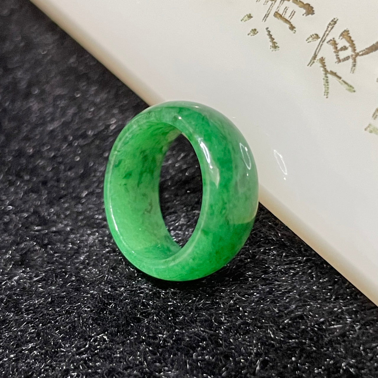 Type A Burmese Intense Green Jade Jadeite Pendant - 1.57g Inner Diameter 12.6mm - Huangs Jadeite and Jewelry Pte Ltd