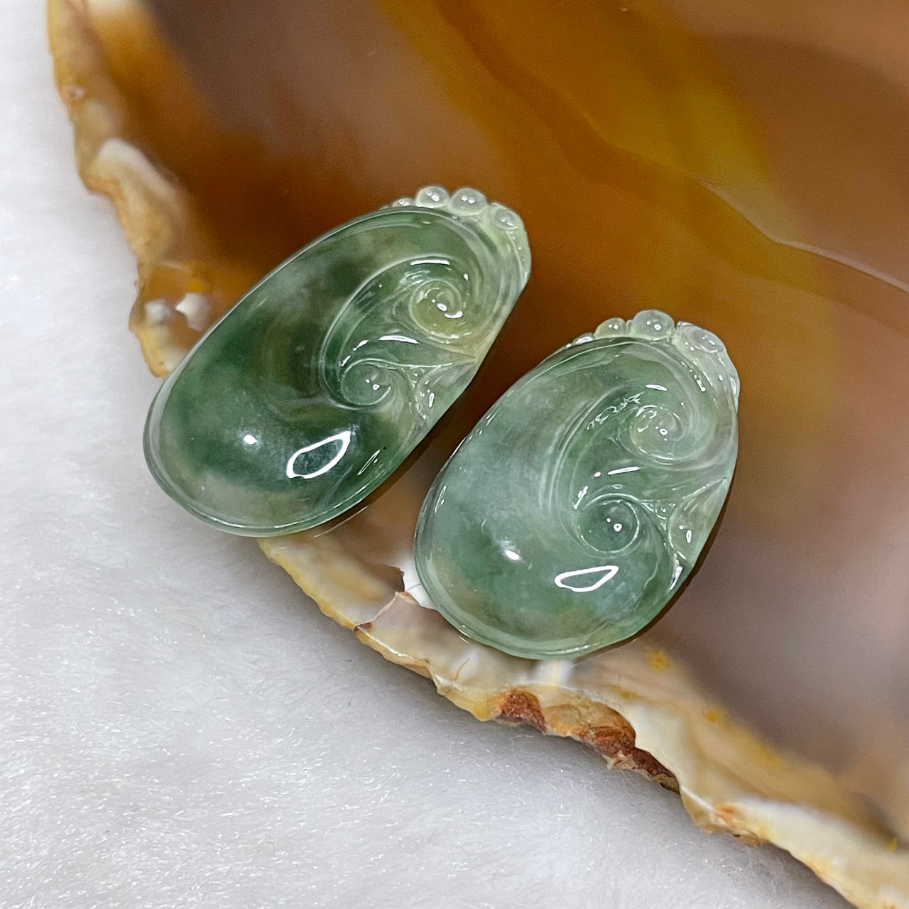 Type A Semi Icy Ruyi Jade Jadeite Pendant 6.39g 29.3 by 16.2 by 4.0mm - Huangs Jadeite and Jewelry Pte Ltd