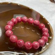 Natural Rhodonite Crystal Bracelet 56.85g 12.4mm/bead 17 beads - Huangs Jadeite and Jewelry Pte Ltd