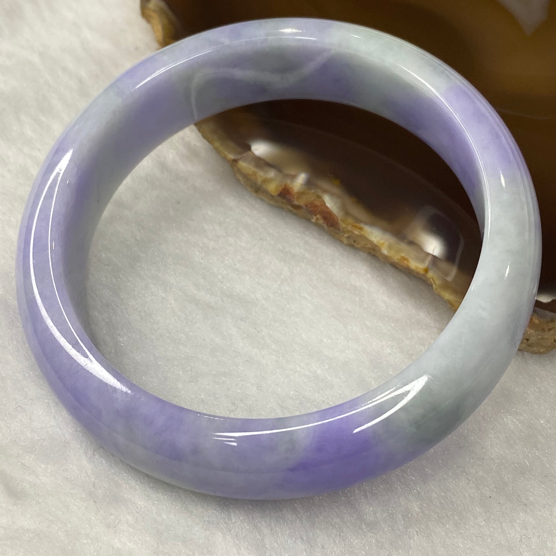 Rare Intense Bright Lavender Jadeite Bangle 76.06g Inner Dia 59.7mm 16.2 by 8.3mm - Huangs Jadeite and Jewelry Pte Ltd