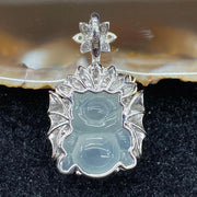 Type A Burmese Icy Jade Jadeite Guardian Lion 18k gold & diamonds - 5.57g 28.8 by 17.5 by 8.1mm - Huangs Jadeite and Jewelry Pte Ltd