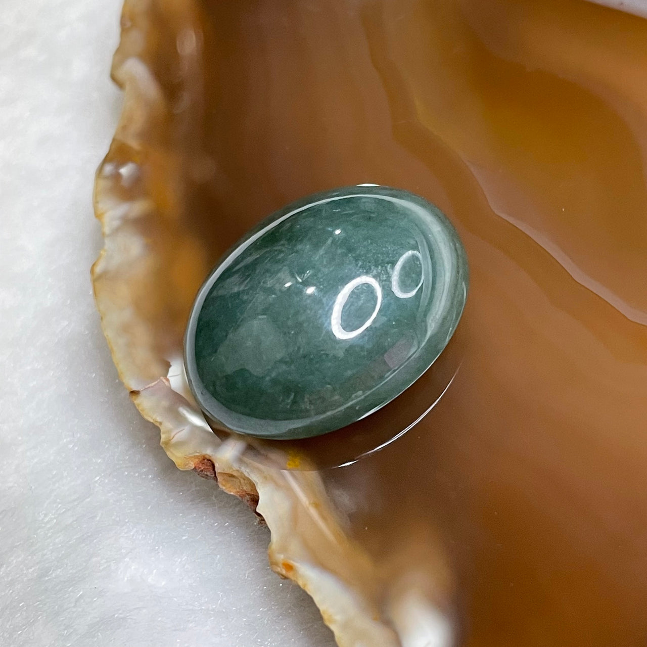 Type A Green Jade Jadeite for setting 10.86g 28.3 by 22.4 by 10.0mm - Huangs Jadeite and Jewelry Pte Ltd