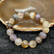 Natural Purple Titanium 紫钛晶 Bracelet 17 beads - 48.77g 12.9mm/bead - Huangs Jadeite and Jewelry Pte Ltd